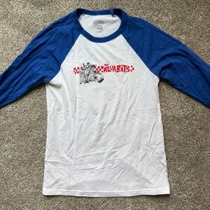 The Aquabats Retro White & Blue Raglan Baseball Tee